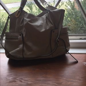 Michael Kors light cream leather satchel